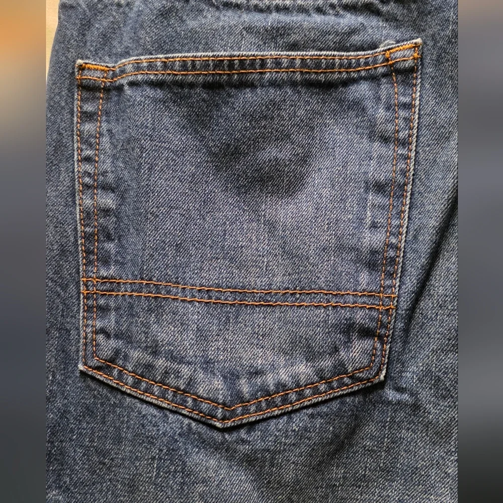 Arizona Men's Dark Blue Bootcut Jeans Size 36 × 32 Like New! - Picture 3 of 5